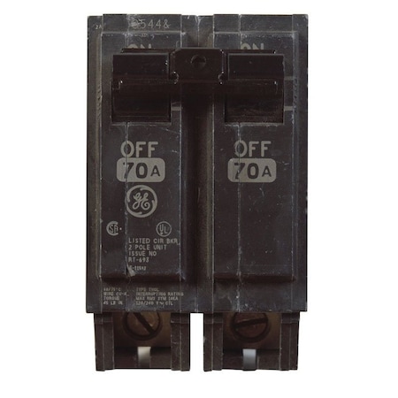 Current Circuit Breaker, THQL Series, 70A, 2 Pole, 120/240V AC, 10kA at 120/240V AC THQL2170A